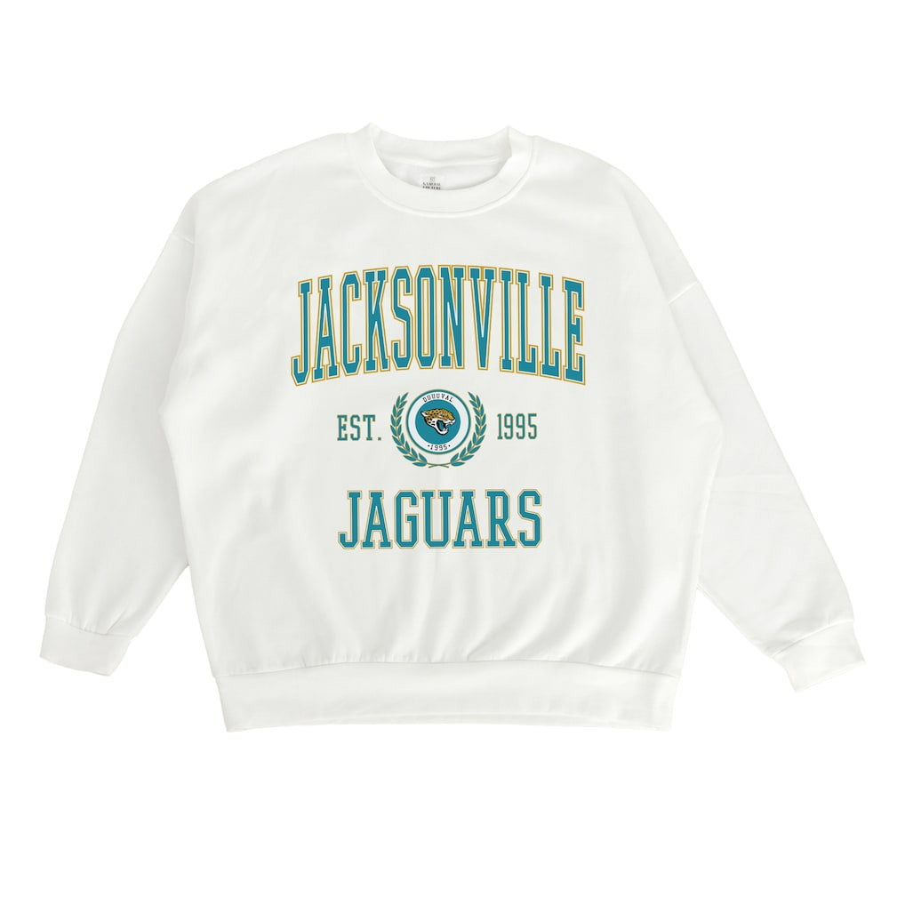 Jacksonville Jaguars Gameday Couture Women's Timeless Triumph Premium Fleece Pullover Sweatshirt - White online