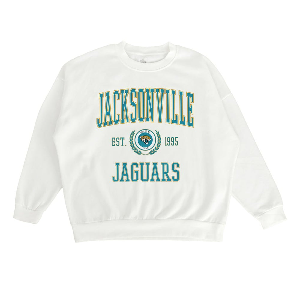 Jacksonville Jaguars Gameday Couture Women's Timeless Triumph Premium Fleece Pullover Sweatshirt - White online