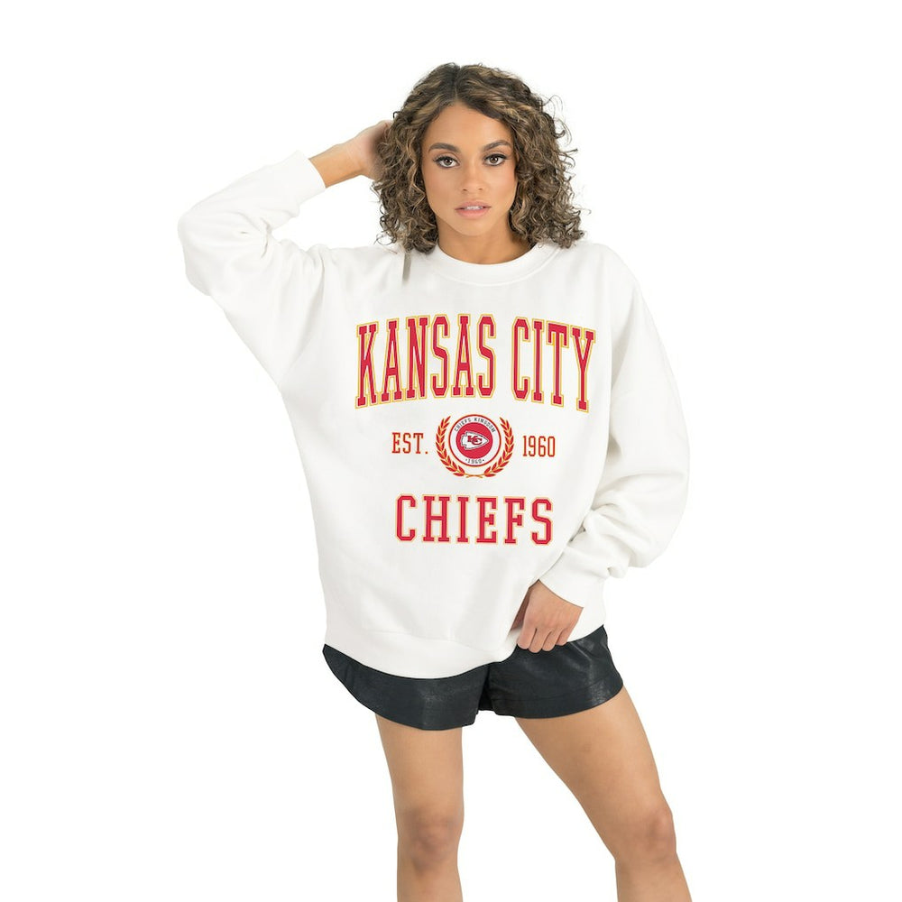 Kansas City Chiefs Gameday Couture Women's Timeless Triumph Premium Fleece Pullover Sweatshirt - White outlet