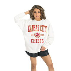 Kansas City Chiefs Gameday Couture Women's Timeless Triumph Premium Fleece Pullover Sweatshirt - White outlet