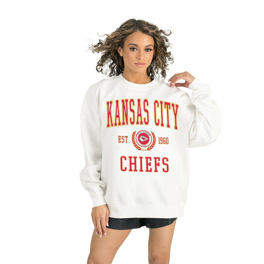 Kansas City Chiefs Gameday Couture Women's Timeless Triumph Premium Fleece Pullover Sweatshirt - White outlet