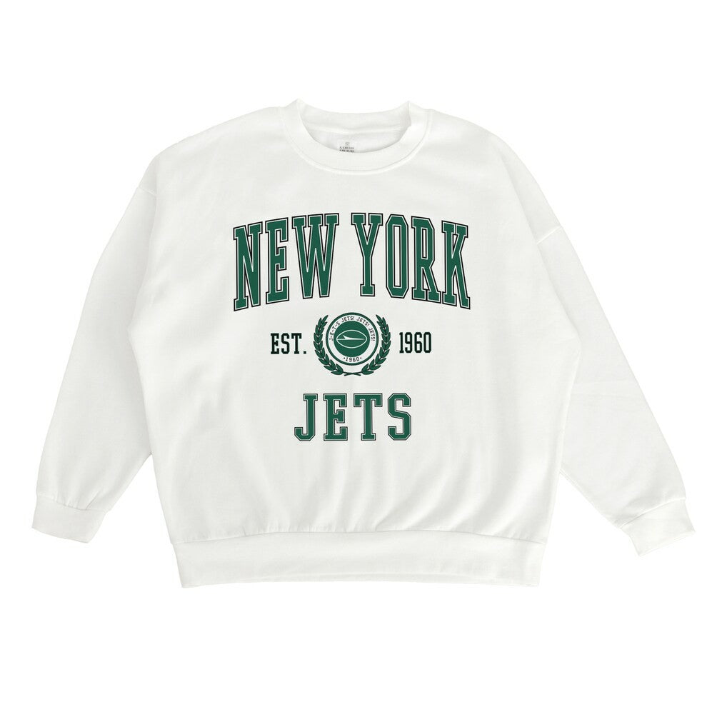 New York Jets Gameday Couture Women's Timeless Triumph Premium Fleece Pullover Sweatshirt - White for sale