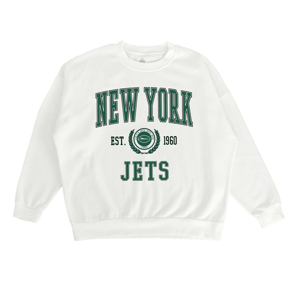 New York Jets Gameday Couture Women's Timeless Triumph Premium Fleece Pullover Sweatshirt - White for sale