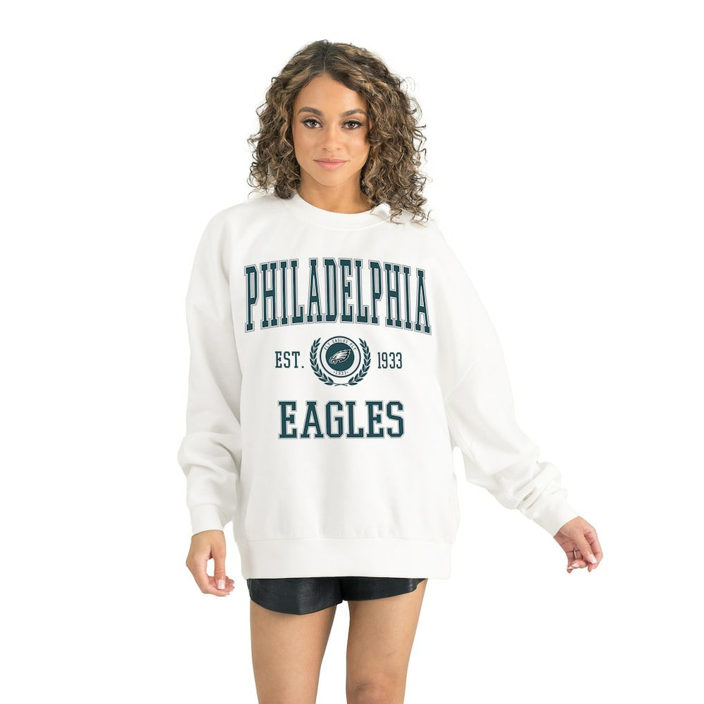 Philadelphia Eagles Gameday Couture Women's Timeless Triumph Premium Fleece Pullover Sweatshirt - White sale