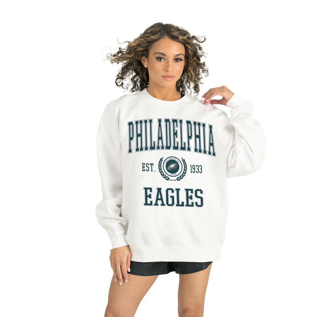 Philadelphia Eagles Gameday Couture Women's Timeless Triumph Premium Fleece Pullover Sweatshirt - White sale