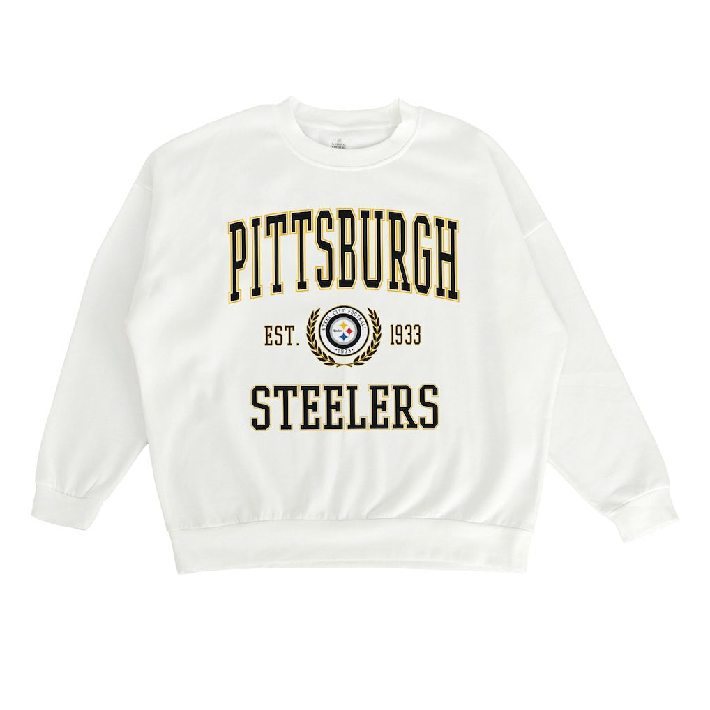 Pittsburgh Steelers Gameday Couture Women's Timeless Triumph Premium Fleece Pullover Sweatshirt - White cheap