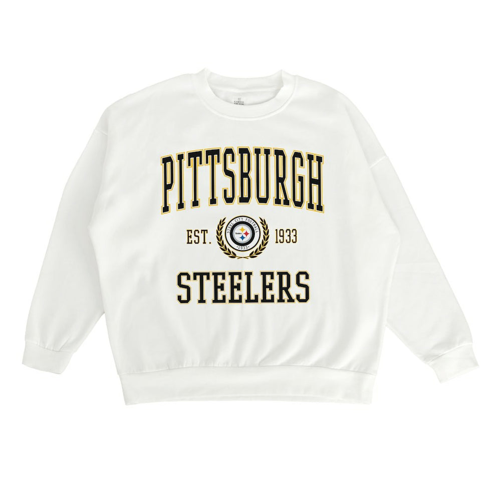 Pittsburgh Steelers Gameday Couture Women's Timeless Triumph Premium Fleece Pullover Sweatshirt - White cheap