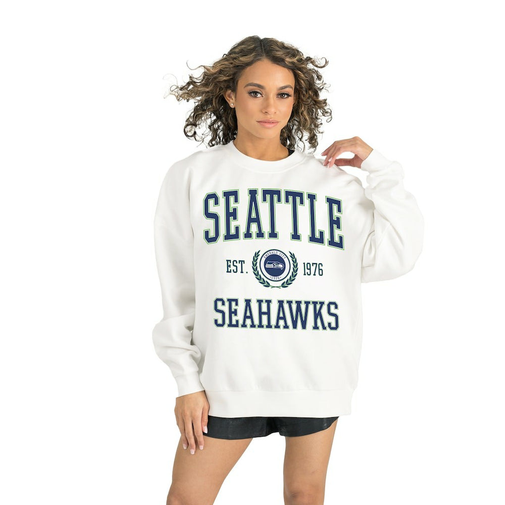 Seattle Seahawks Gameday Couture Women's Timeless Triumph Premium Fleece Pullover Sweatshirt - White sale