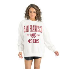 San Francisco 49ers Gameday Couture Women's Timeless Triumph Premium Fleece Pullover Sweatshirt - White sale