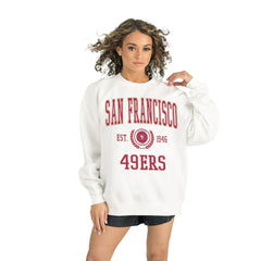 San Francisco 49ers Gameday Couture Women's Timeless Triumph Premium Fleece Pullover Sweatshirt - White sale