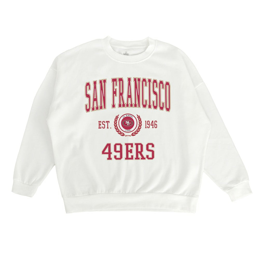 San Francisco 49ers Gameday Couture Women's Timeless Triumph Premium Fleece Pullover Sweatshirt - White sale