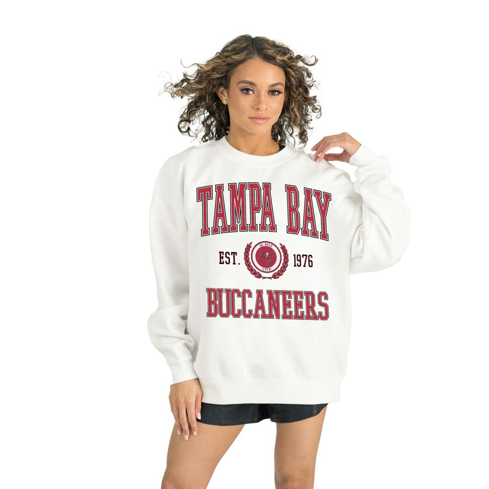 Tampa Bay Buccaneers Gameday Couture Women's Timeless Triumph Premium Fleece Pullover Sweatshirt - White sale