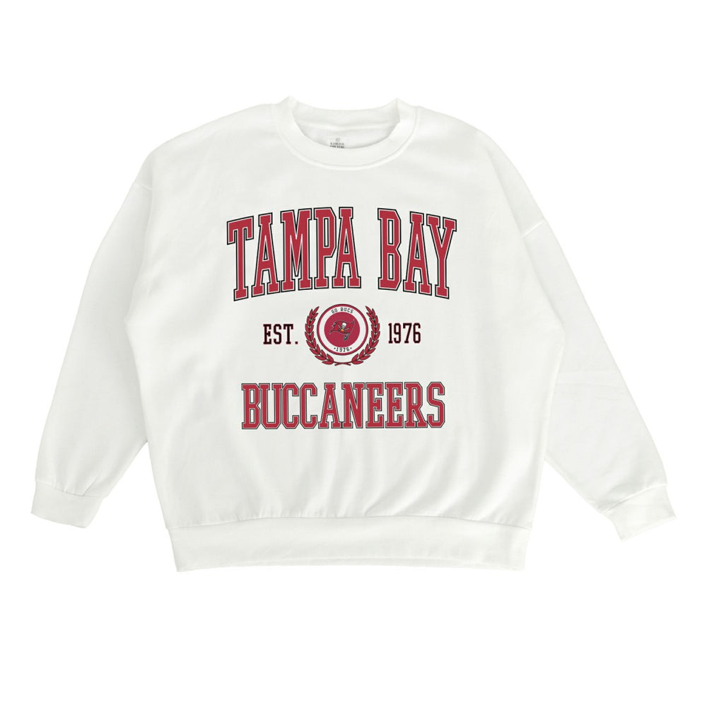 Tampa Bay Buccaneers Gameday Couture Women's Timeless Triumph Premium Fleece Pullover Sweatshirt - White sale