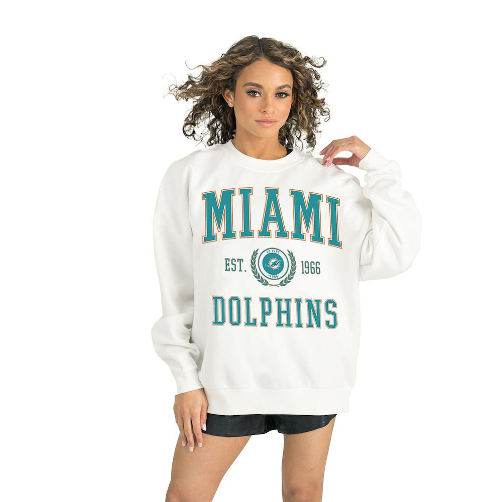 Miami Dolphins Gameday Couture Women's Timeless Triumph Premium Fleece Pullover Sweatshirt - White outlet