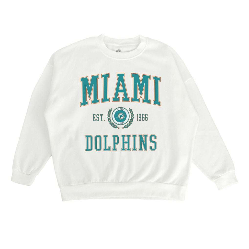Miami Dolphins Gameday Couture Women's Timeless Triumph Premium Fleece Pullover Sweatshirt - White outlet