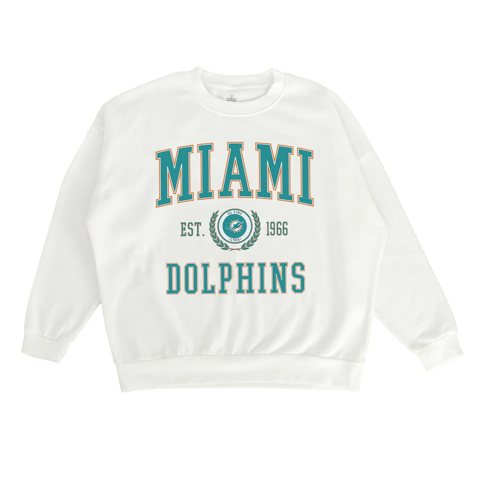 Miami Dolphins Gameday Couture Women's Timeless Triumph Premium Fleece Pullover Sweatshirt - White outlet