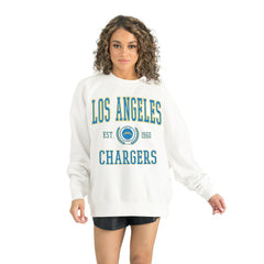 Los Angeles Chargers Gameday Couture Women's Timeless Triumph Premium Fleece Pullover Sweatshirt - White online