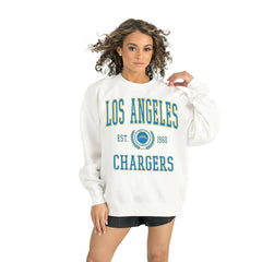Los Angeles Chargers Gameday Couture Women's Timeless Triumph Premium Fleece Pullover Sweatshirt - White online
