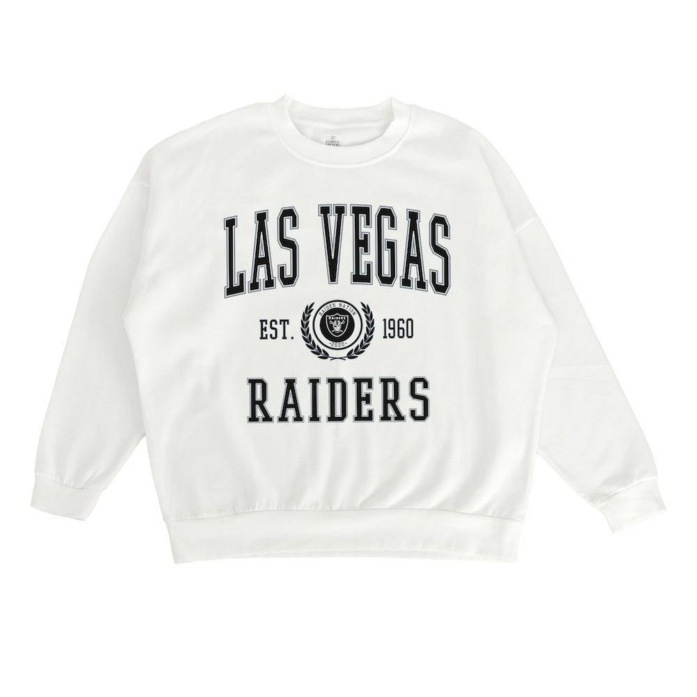 Las Vegas Raiders Gameday Couture Women's Timeless Triumph Premium Fleece Pullover Sweatshirt - White cheap