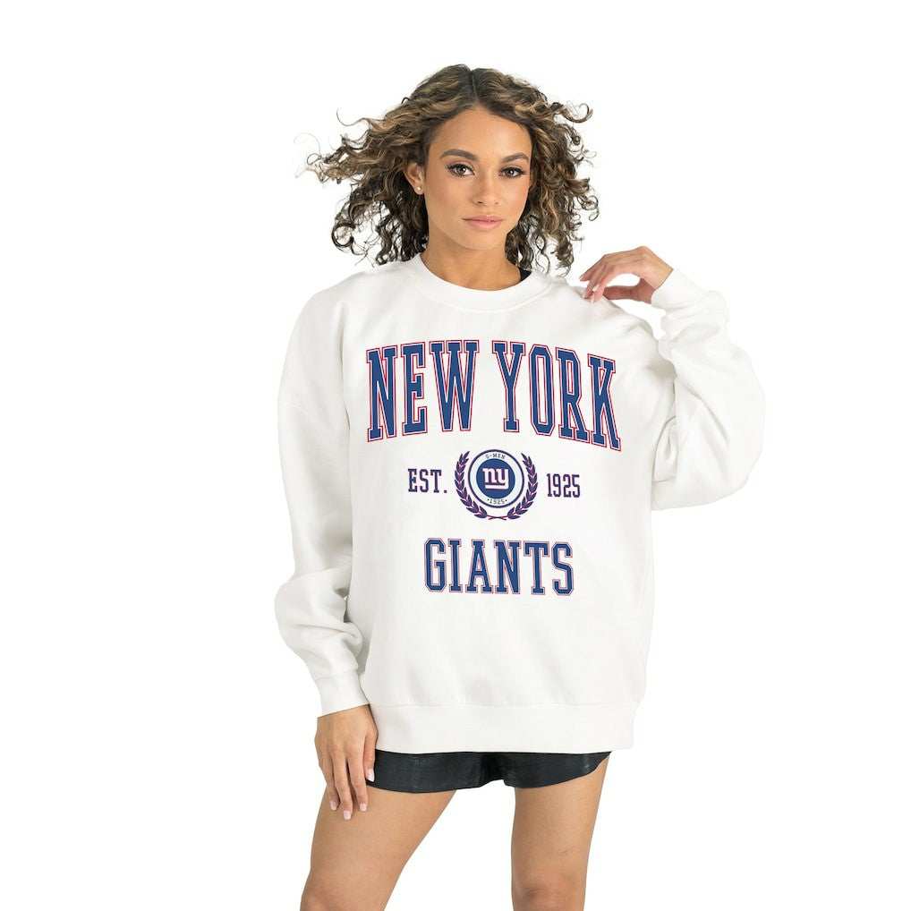 New York Giants Gameday Couture Women's Timeless Triumph Premium Fleece Pullover Sweatshirt - White cheap