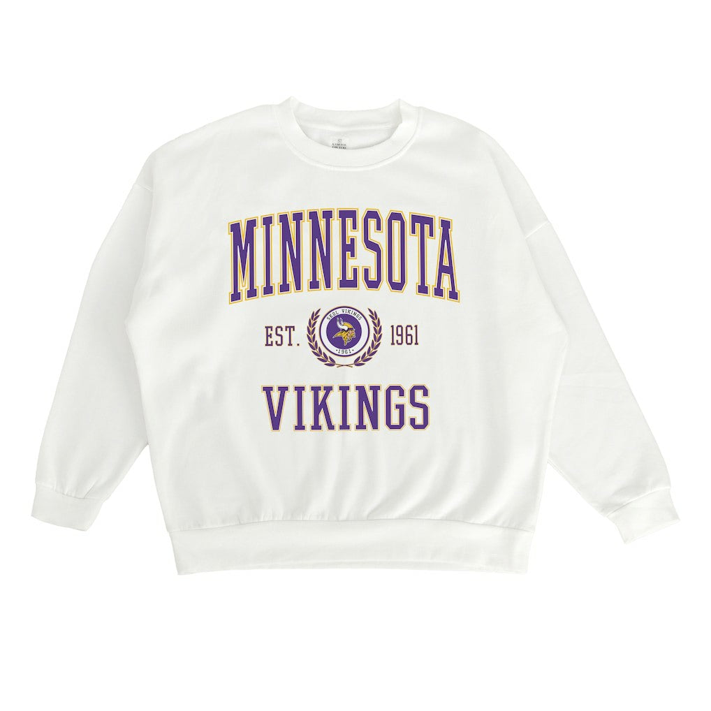 Minnesota Vikings Gameday Couture Women's Timeless Triumph Premium Fleece Pullover Sweatshirt - White sale