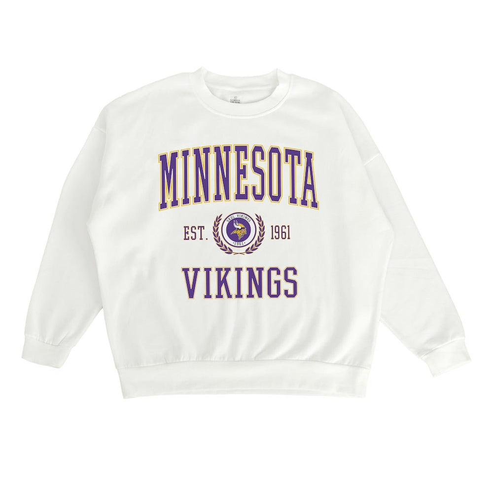 Minnesota Vikings Gameday Couture Women's Timeless Triumph Premium Fleece Pullover Sweatshirt - White sale