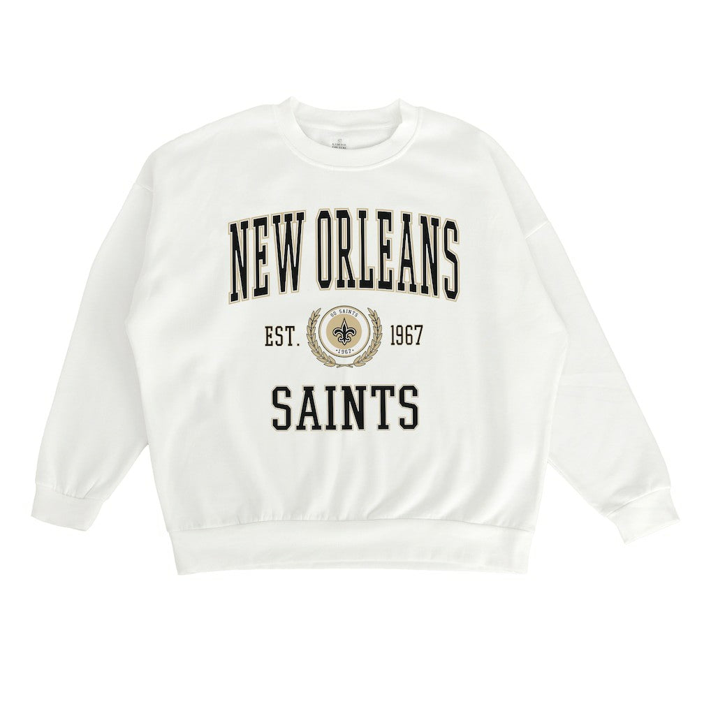 New Orleans Saints Gameday Couture Women's Timeless Triumph Premium Fleece Pullover Sweatshirt - White online