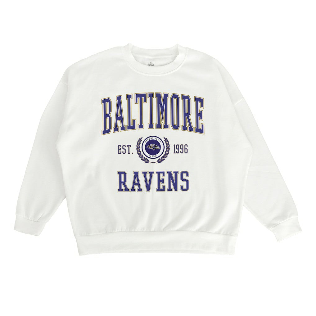 Baltimore Ravens Gameday Couture Women's Timeless Triumph Premium Fleece Pullover Sweatshirt - White outlet