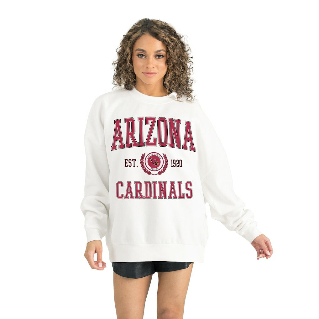 Arizona Cardinals Gameday Couture Women's Timeless Triumph Premium Fleece Pullover Sweatshirt - White discount