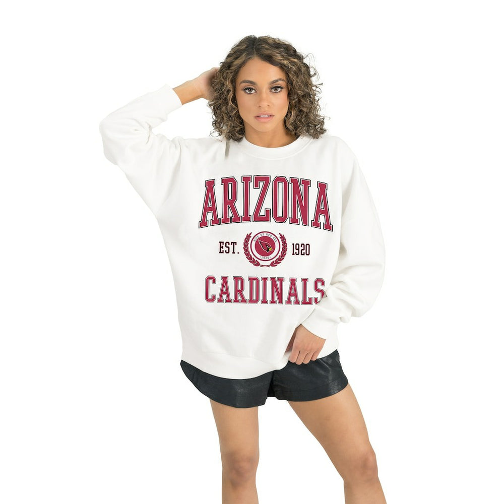 Arizona Cardinals Gameday Couture Women's Timeless Triumph Premium Fleece Pullover Sweatshirt - White discount
