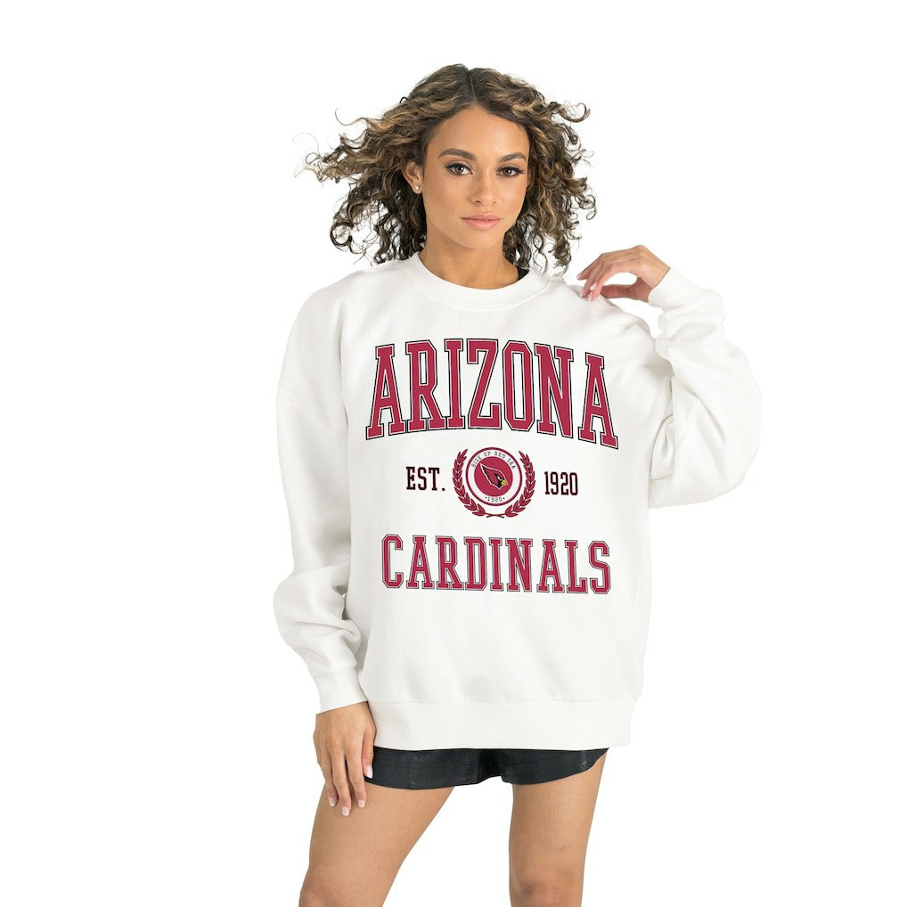 Arizona Cardinals Gameday Couture Women's Timeless Triumph Premium Fleece Pullover Sweatshirt - White discount