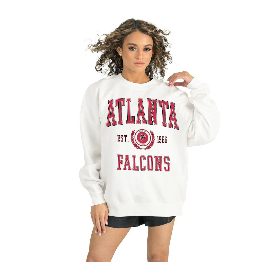 Atlanta Falcons Gameday Couture Women's Timeless Triumph Premium Fleece Pullover Sweatshirt - White on sale
