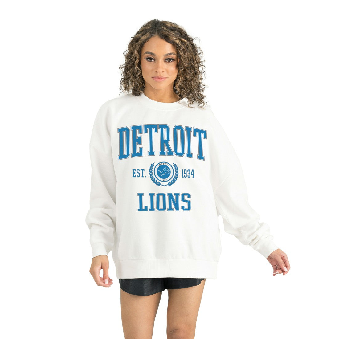 Detroit Lions Gameday Couture Women's Timeless Triumph Premium Fleece Pullover Sweatshirt - White outlet