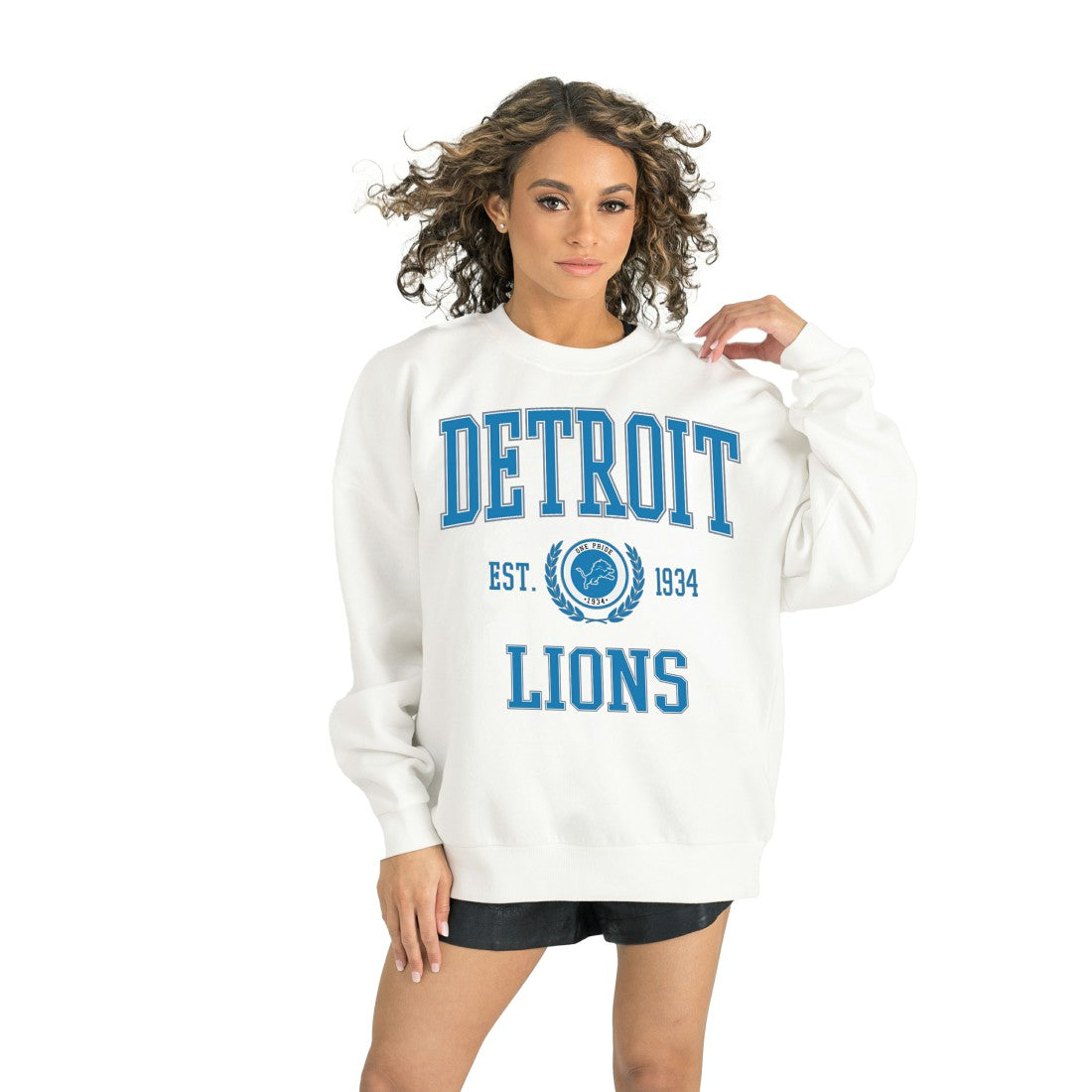 Detroit Lions Gameday Couture Women's Timeless Triumph Premium Fleece Pullover Sweatshirt - White outlet