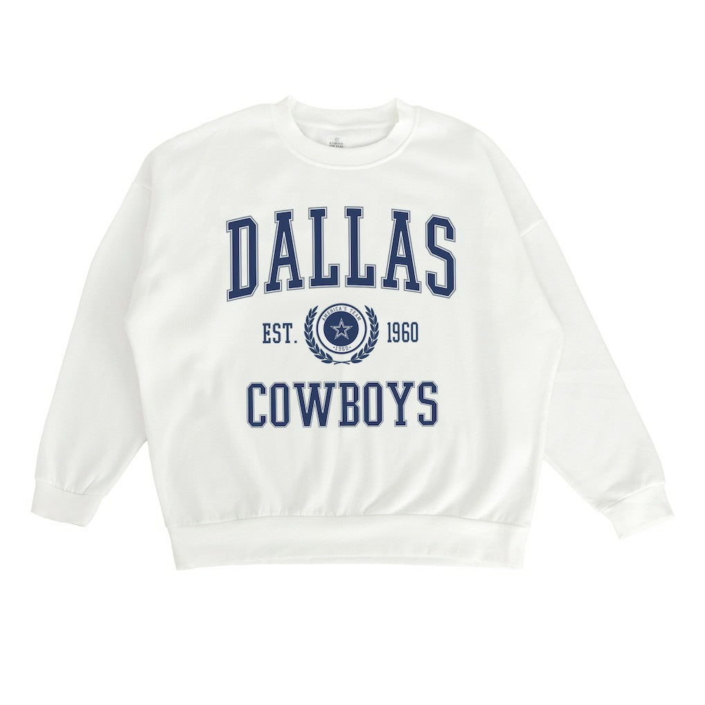 Dallas Cowboys Gameday Couture Women's Timeless Triumph Premium Fleece Pullover Sweatshirt - White for sale
