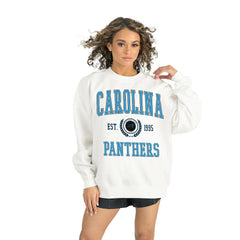Carolina Panthers Gameday Couture Women's Timeless Triumph Premium Fleece Pullover Sweatshirt - White for sale
