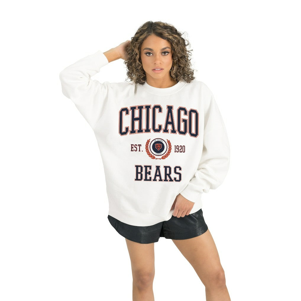 Chicago Bears Gameday Couture Women's Timeless Triumph Premium Fleece Pullover Sweatshirt - White online