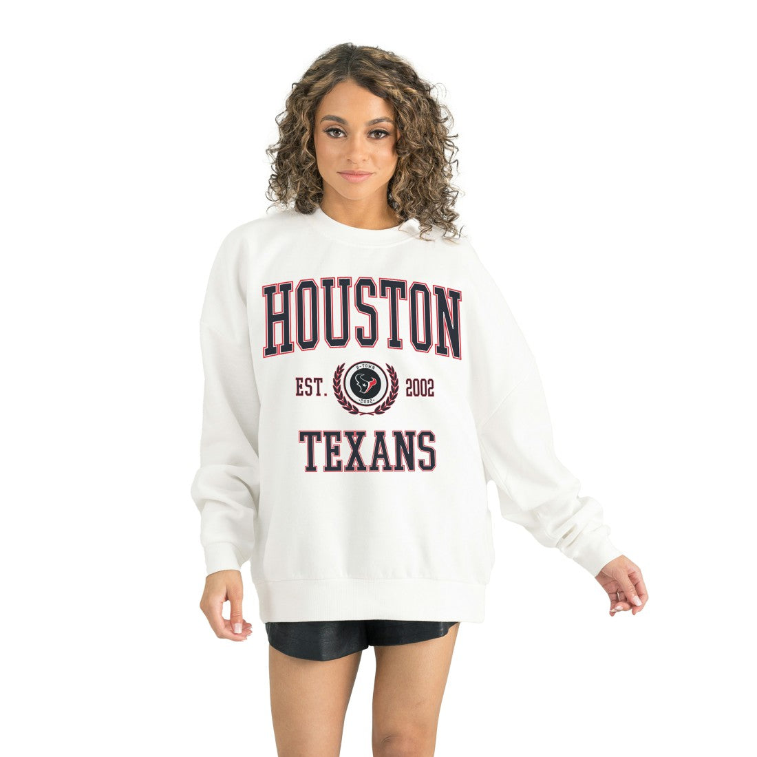 Houston Texans Gameday Couture Women's Timeless Triumph Premium Fleece Pullover Sweatshirt - White discount