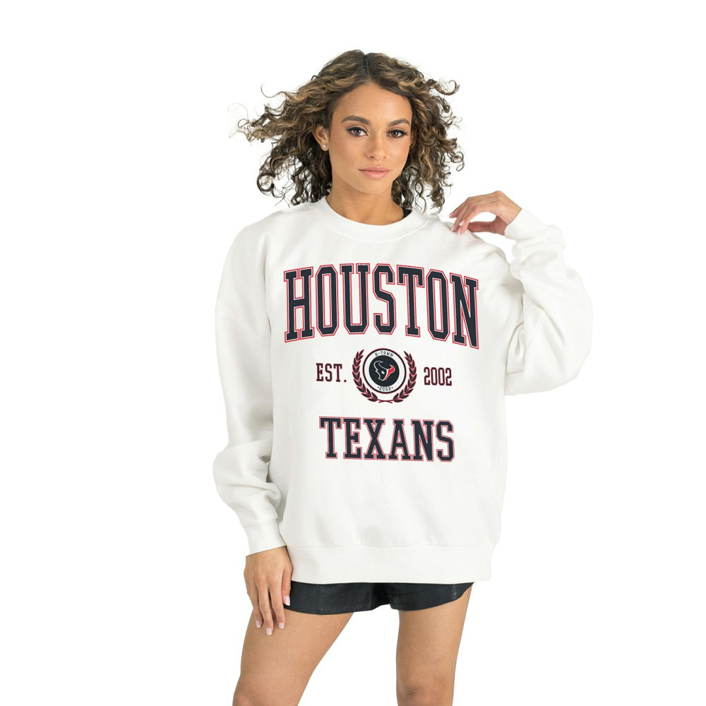 Houston Texans Gameday Couture Women's Timeless Triumph Premium Fleece Pullover Sweatshirt - White discount