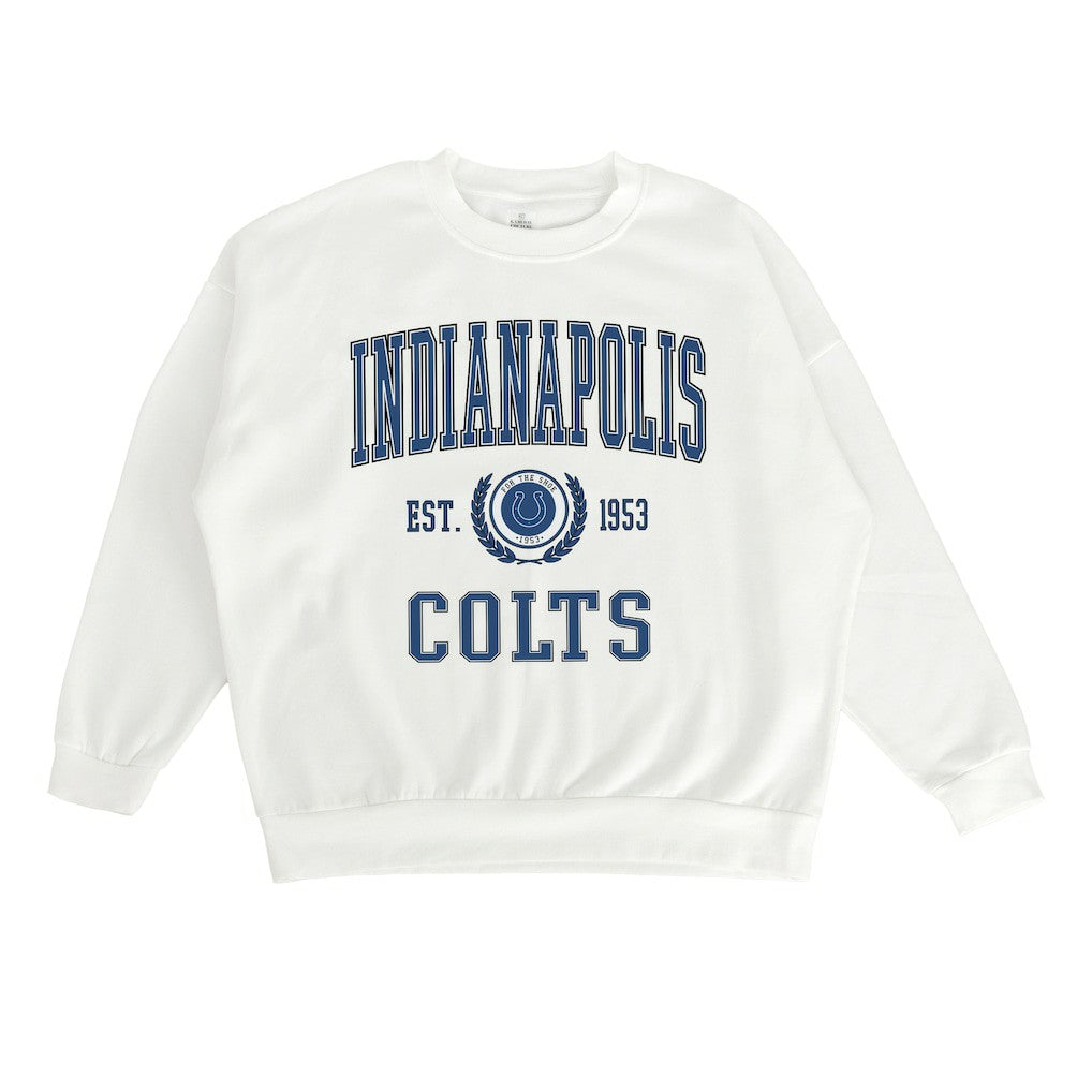 Indianapolis Colts Gameday Couture Women's Timeless Triumph Premium Fleece Pullover Sweatshirt - White for sale