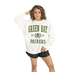Green Bay Packers Gameday Couture Women's Timeless Triumph Premium Fleece Pullover Sweatshirt - White online