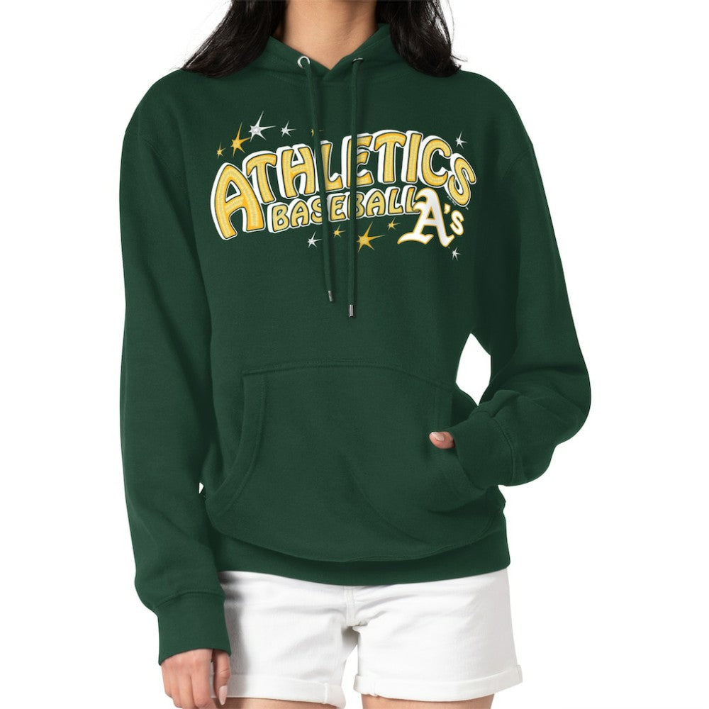 Athletics Starter Women's Fireworks Fleece Tri-Blend Pullover Hoodie Green