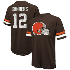 Shedeur Sanders Cleveland Browns Majestic Threads 2025 NFL Draft Oversized T-Shirt - Brown for sale