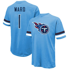 Cam Ward Tennessee Titans Majestic Threads 2025 NFL Draft First Round Pick Oversized T-Shirt - Light Blue online