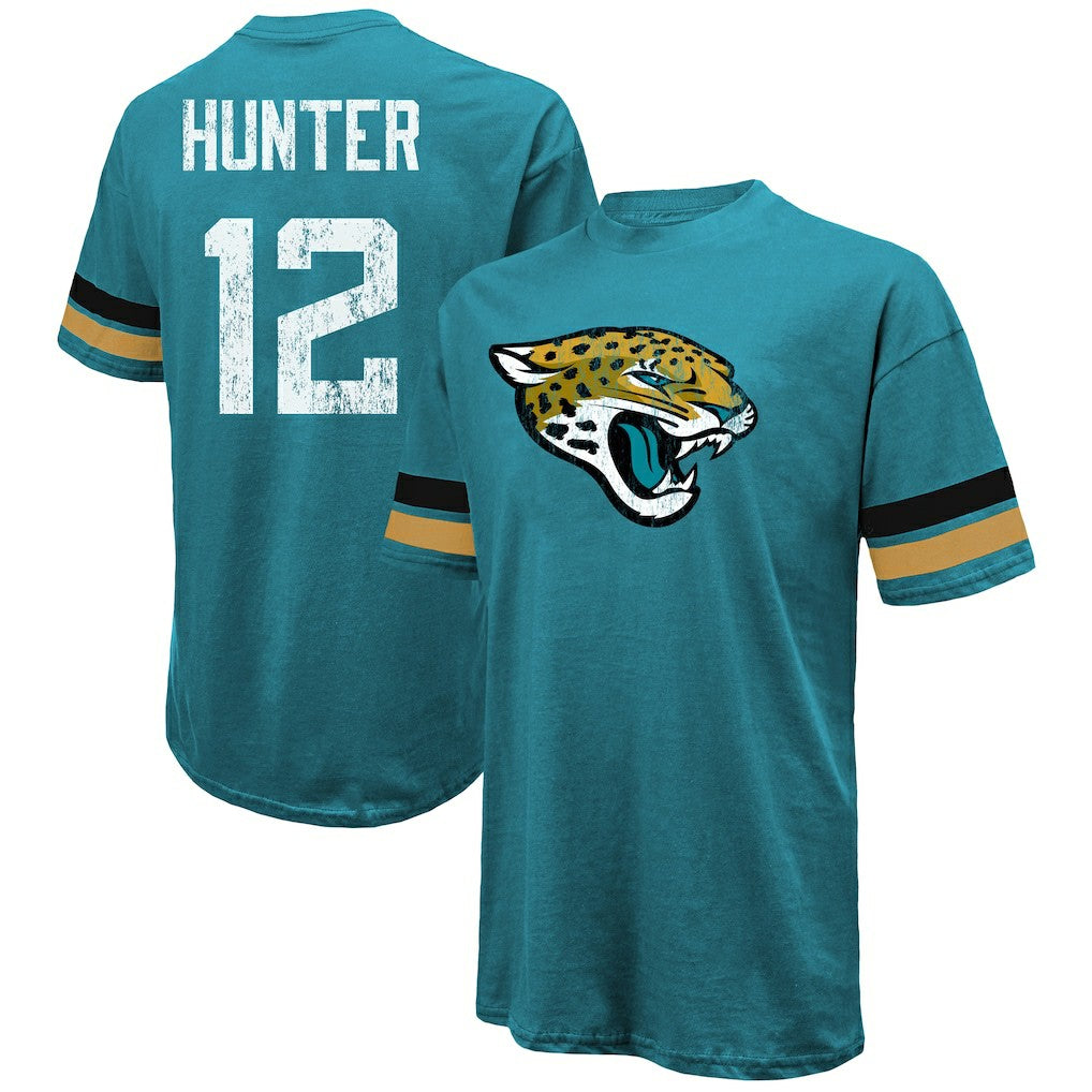 Travis Hunter Jacksonville Jaguars Majestic Threads 2025 NFL Draft First Round Pick Oversized T-Shirt - Teal online