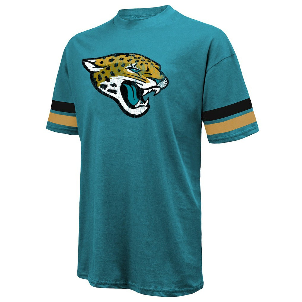 Travis Hunter Jacksonville Jaguars Majestic Threads 2025 NFL Draft First Round Pick Oversized T-Shirt - Teal online