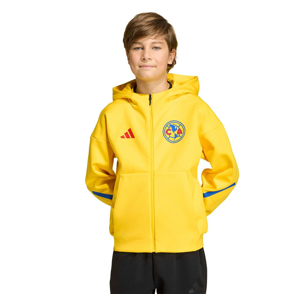 Club America Youth 2025/26 Club Anthem Full-Zip Hoodie Jacket - Yellow cheap