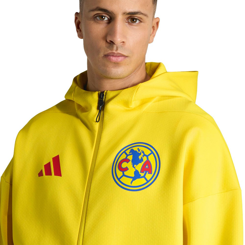 Club America 2025/26 Club Anthem Full-Zip Hooded Jacket - Yellow on sale