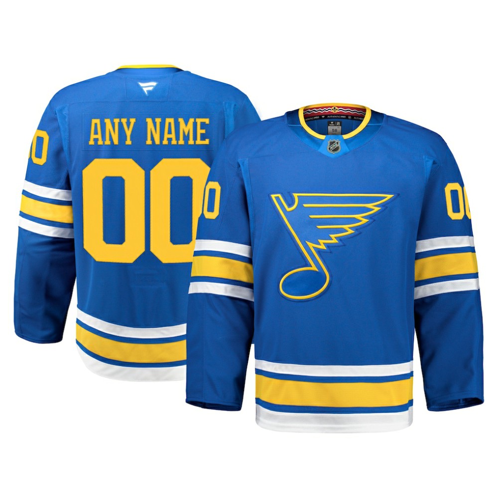 St. Louis Blues Fanatics Home Authentic Pro Custom Jersey - Blue Jerseys