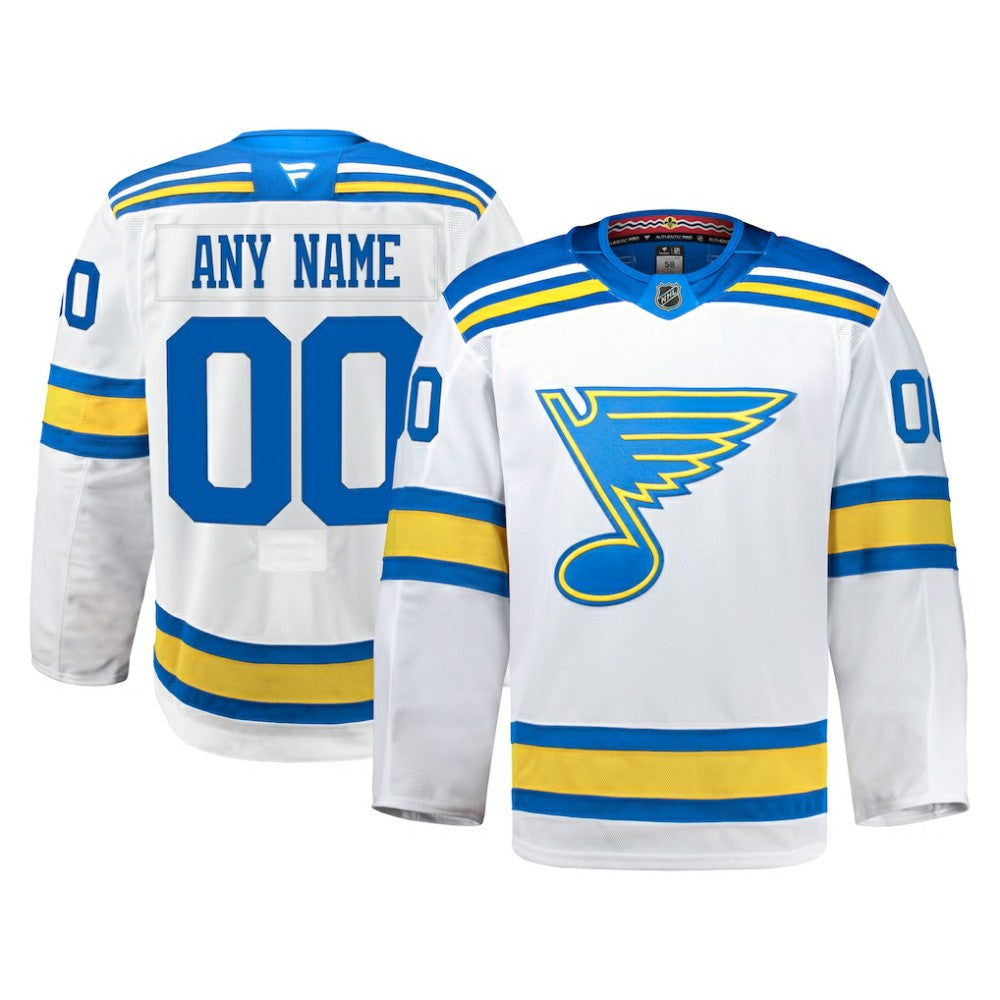 St. Louis Blues Fanatics Away Authentic Pro Custom Jersey - White Jerseys